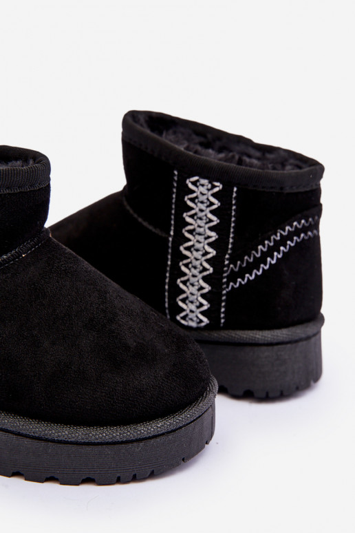 Botas infantis de neve aquecidas na cor preta Leonora
