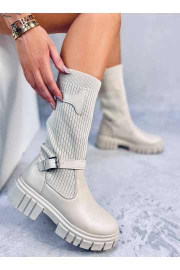 Botas longas cor bege RHEA...