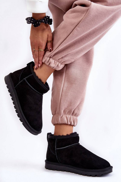 Botas de neve de camurça Shelie em preto Botas de neve de camurça Shelie em preto