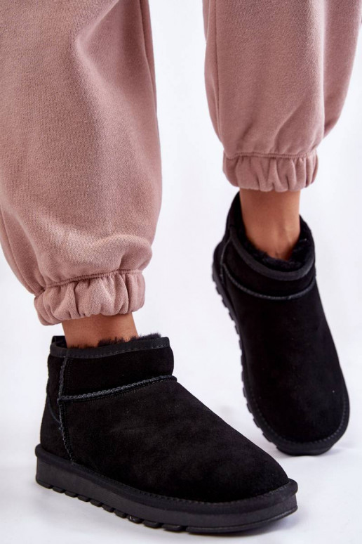 Botas de neve de camurça Shelie em preto Botas de neve de camurça Shelie em preto