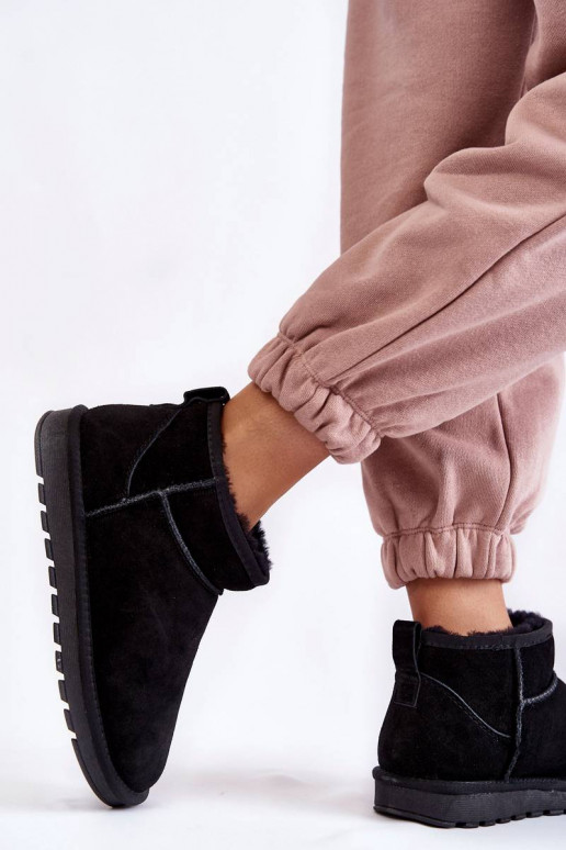 Botas de neve de camurça Shelie em preto