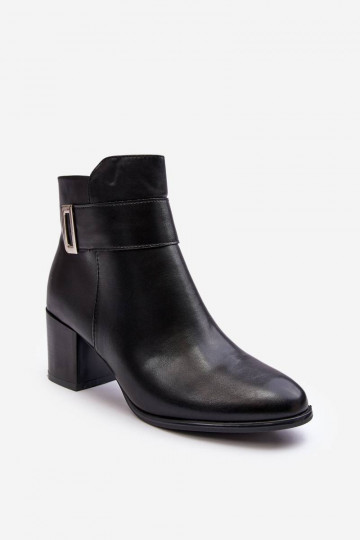 Botas com salto alto na cor preta Starines