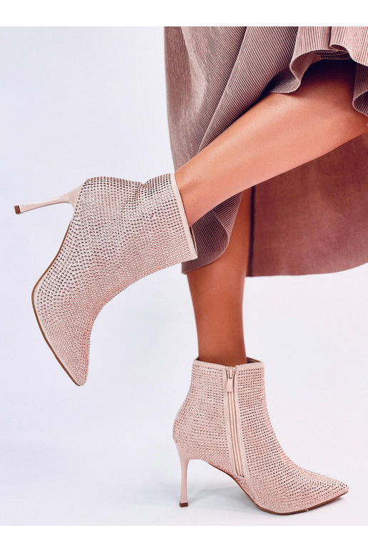 Botas de salto fino com cristais DEMISH CHAMPAGNE
