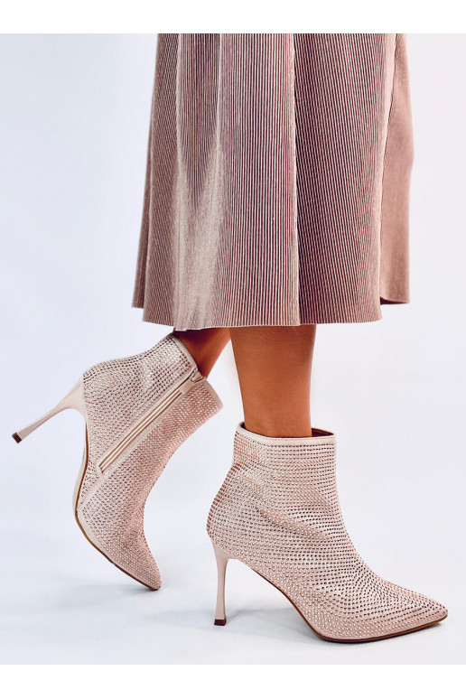 Botas de salto fino com cristais DEMISH CHAMPAGNE