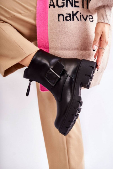 Botas quentes com zíper em Torey preto 2