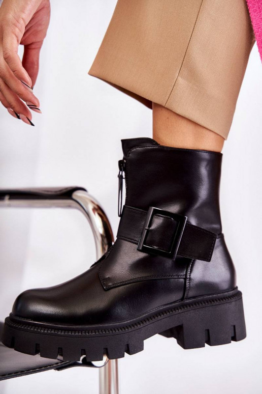 Botas quentes com zíper em Torey preto