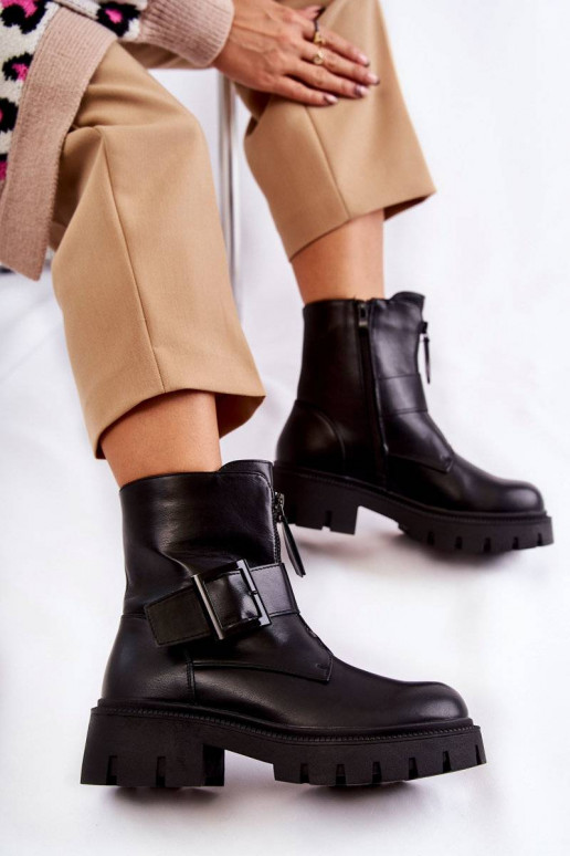 Botas quentes com zíper em Torey preto