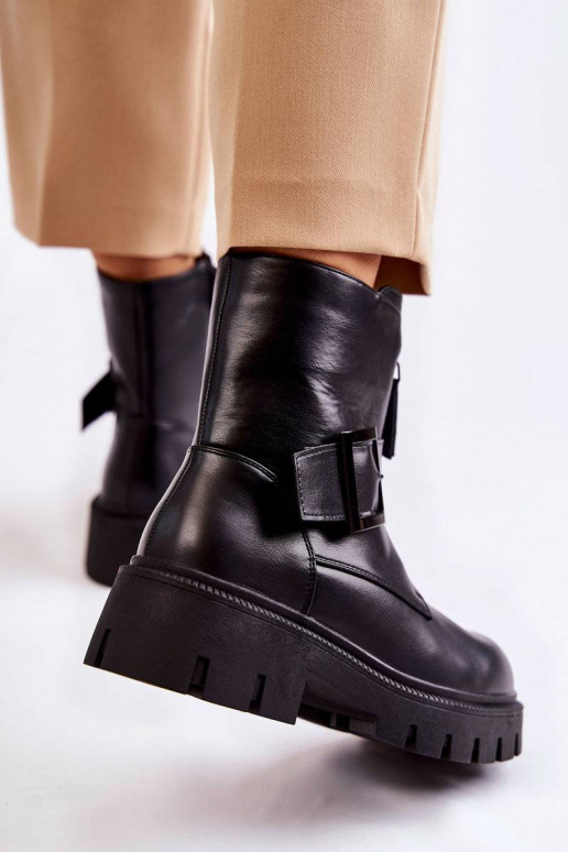 Botas quentes com zíper em Torey preto