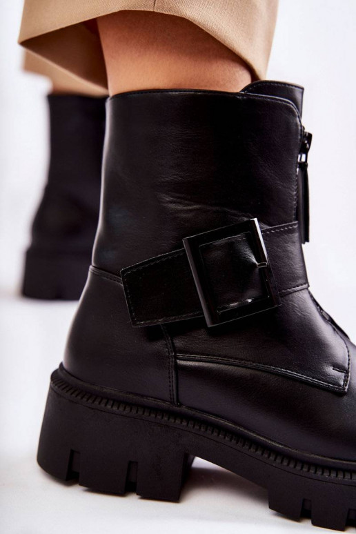 Botas quentes com zíper em Torey preto