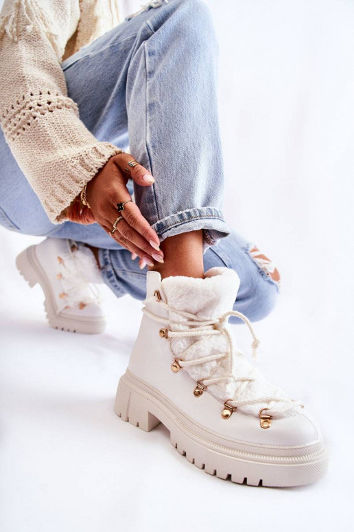 Botas aquecidas na cor branca Arisa