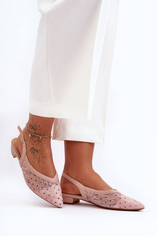 Bailarinas com bolinhas na cor rosa...