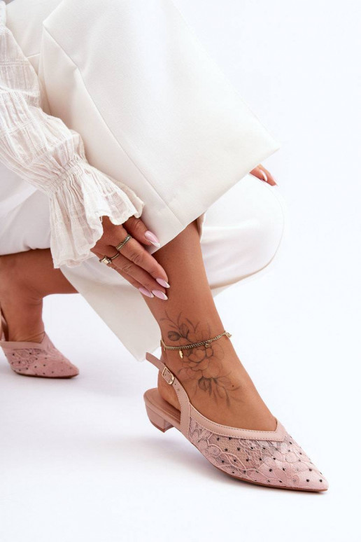 Bailarinas com bolinhas na cor rosa...