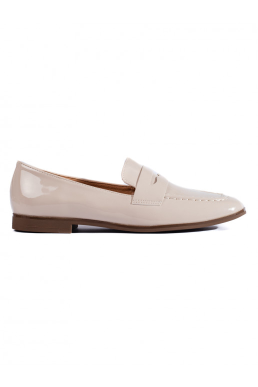 Mocassins femininos lacados bege Shelovet