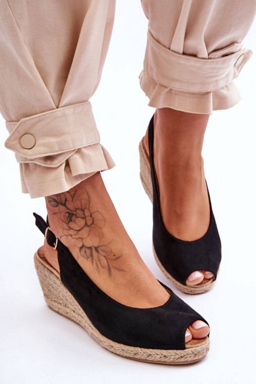 Sandálias plataforma de camurça na...