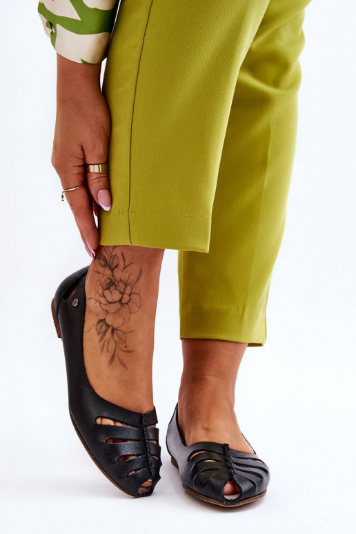 Bailarinas confortáveis de couro...