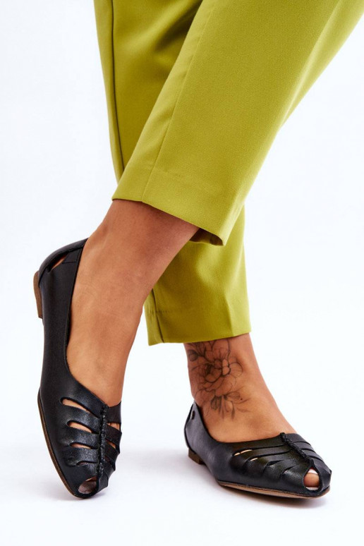 Bailarinas confortáveis de couro...