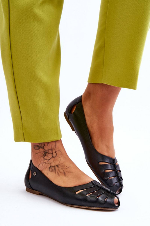 Bailarinas confortáveis de couro...