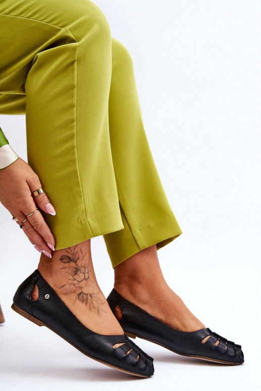 Bailarinas confortáveis de couro...