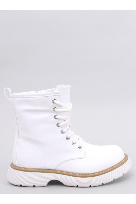 Botas com atacadores na cor branca PEDDY WHITE