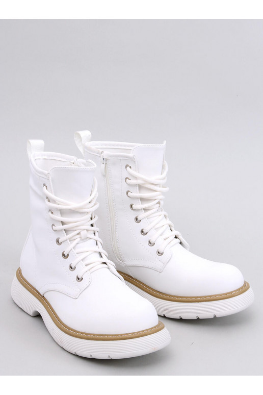 Botas com atacadores na cor branca PEDDY WHITE