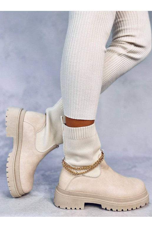 Sapatos superiores elásticos bege JESSE BEIGE