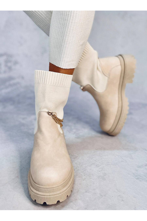 Sapatos superiores elásticos bege JESSE BEIGE