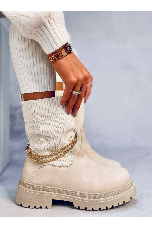 Sapatos superiores elásticos bege JESSE BEIGE