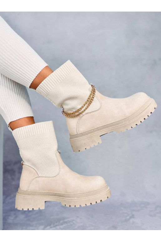 Sapatos superiores elásticos bege JESSE BEIGE