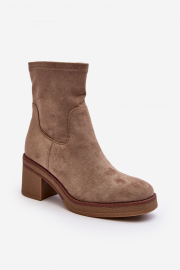 Botas com salto bege Argastis 2