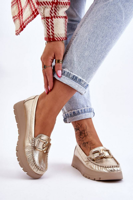 Mocassins plataforma enfeitados com ouro por Lemar Desmond