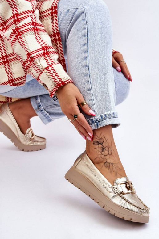 Mocassins plataforma enfeitados com ouro por Lemar Desmond