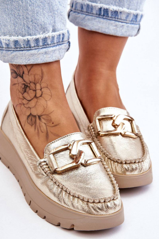 Mocassins plataforma enfeitados com ouro por Lemar Desmond