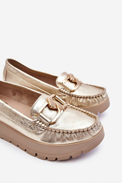 Mocassins plataforma enfeitados com ouro por Lemar Desmond
