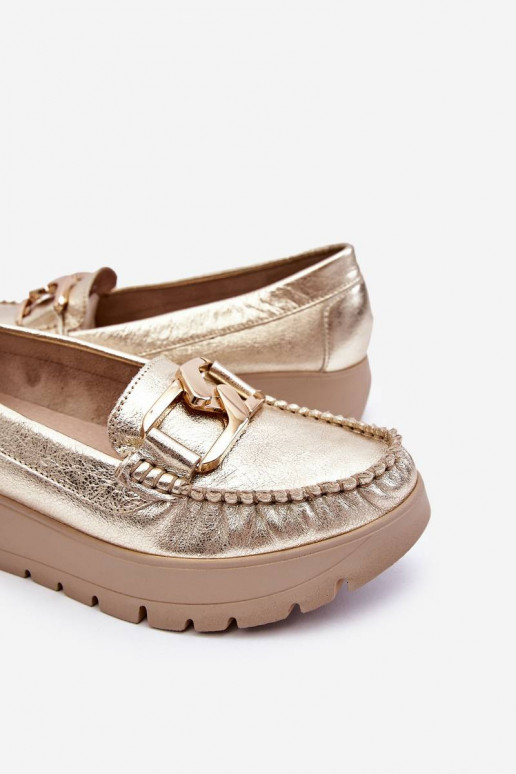 Mocassins plataforma enfeitados com ouro por Lemar Desmond