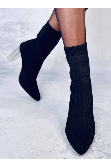 Botas estilosas com salto transparente DESTANI BLACK 2
