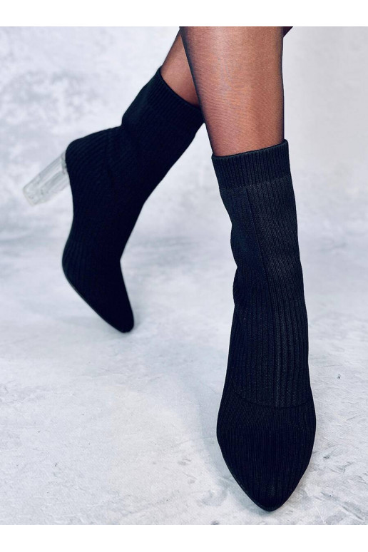 Botas estilosas com salto transparente DESTANI BLACK