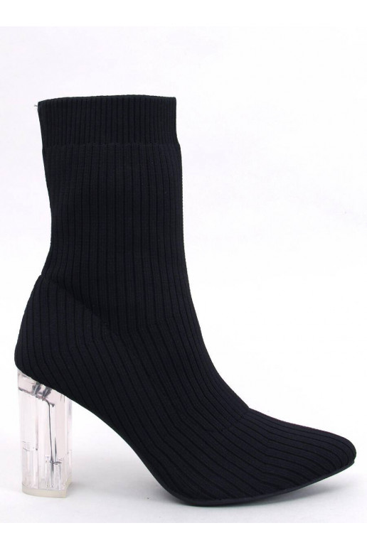 Botas estilosas com salto transparente DESTANI BLACK