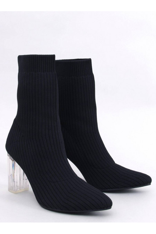 Botas estilosas com salto transparente DESTANI BLACK