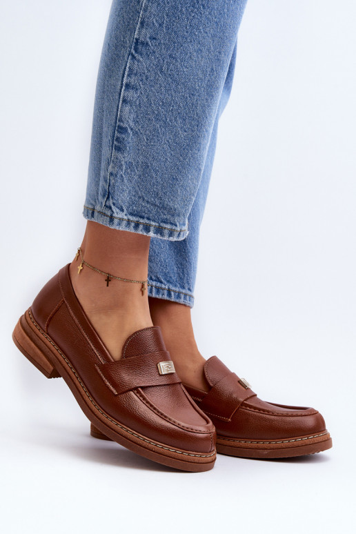 Mocassins castanhos para mulher