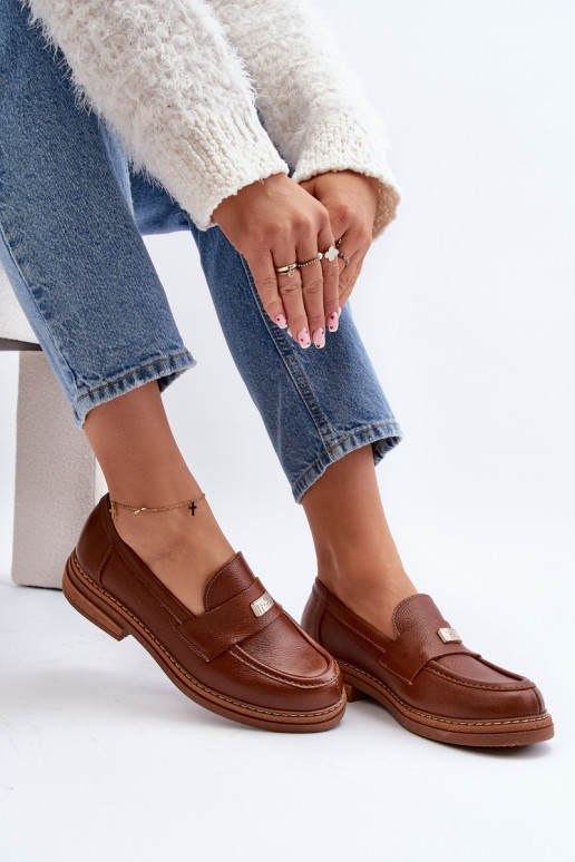 Mocassins castanhos para mulher