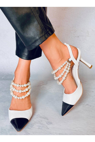 Sapatos com decorações de pérolas HARMONY WHITE 2
