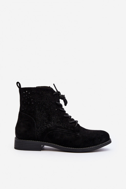S.Barski Botas pretas com estampas