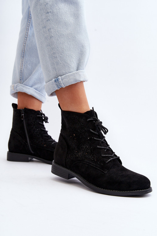 S.Barski Botas pretas com estampas