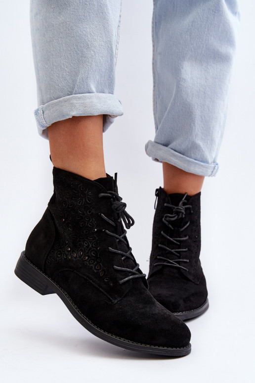 S.Barski Botas pretas com estampas