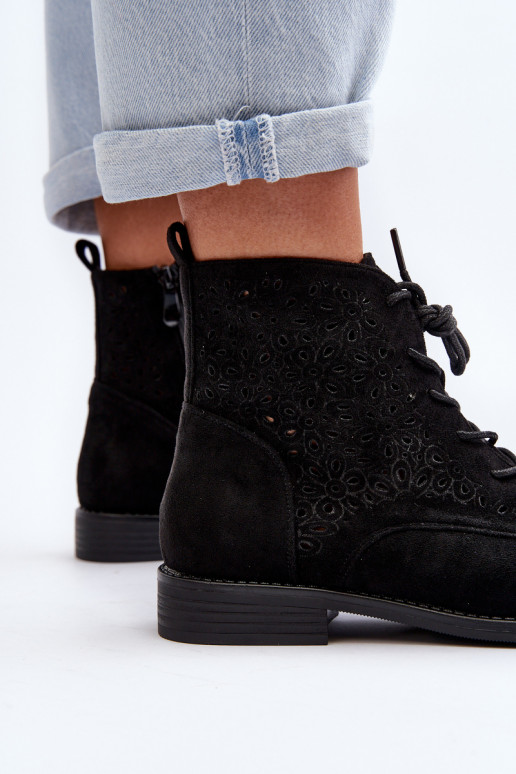 S.Barski Botas pretas com estampas