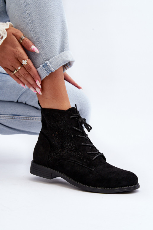 S.Barski Botas pretas com estampas