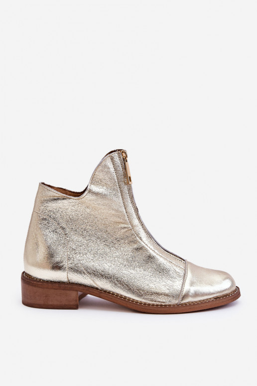 Botas com zíper na cor dourada Zazoo Botas com zíper na cor dourada Zazoo