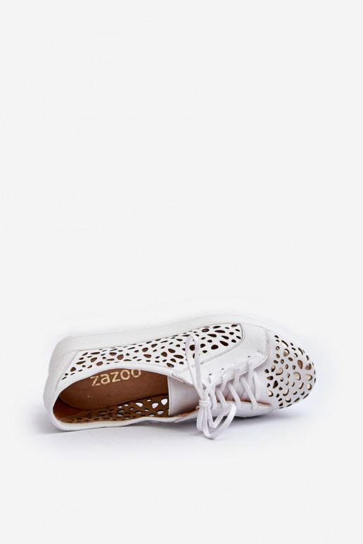 Sapatos com elementos vazados na cor cinza Zazoo