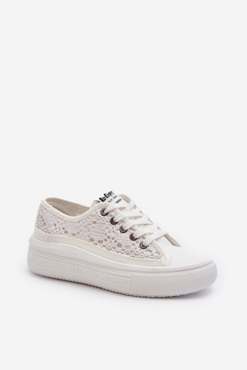 Sapatos de lazer com motivos de renda na cor branca Lee Cooper 2