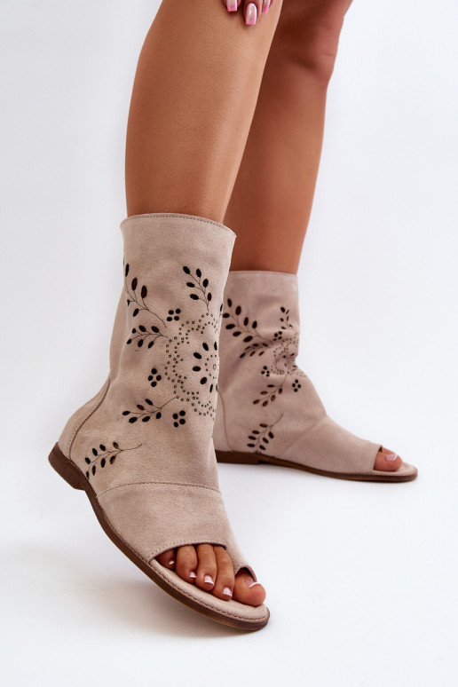 Sandálias Zazoo Suede com salto na... Sandálias Zazoo Suede com salto na...